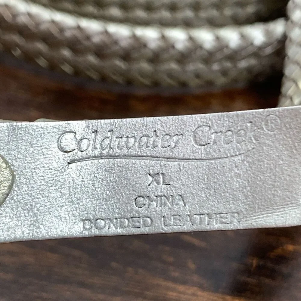 Coldwater Creek Women's Metallic Bonded Braided Belt Gold Size XL